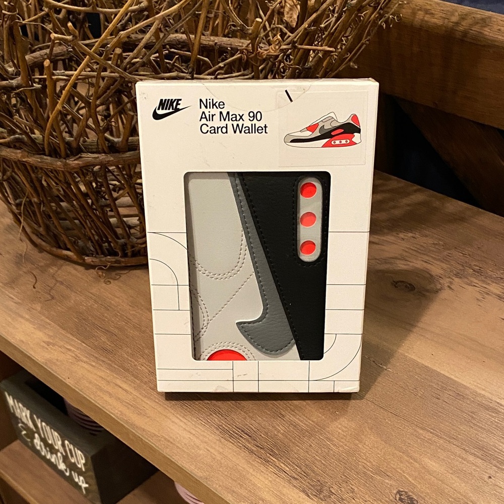 Nike Air Max 90 Card Wallet - Black, Gray, and Red